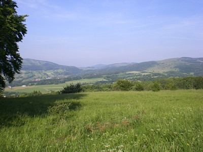 Rhn-Panorama bei Bischofsheim a.d. Rhn vom Bauersberg mit Arnsberg, Schachen und Himmeldunkberg